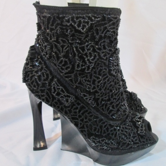 Jil Sander Shoes - JIL SANDER Textured Beaded PLATFORM WEDGE